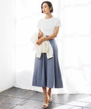 FMKGD07120 MICHEL KLEIN(ミッシェルクラン) [遮熱効果素材]クリーンシルエットTシャツ ブラック