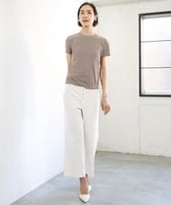 FMKGD07120 MICHEL KLEIN(ミッシェルクラン) [遮熱効果素材]クリーンシルエットTシャツ ブラック