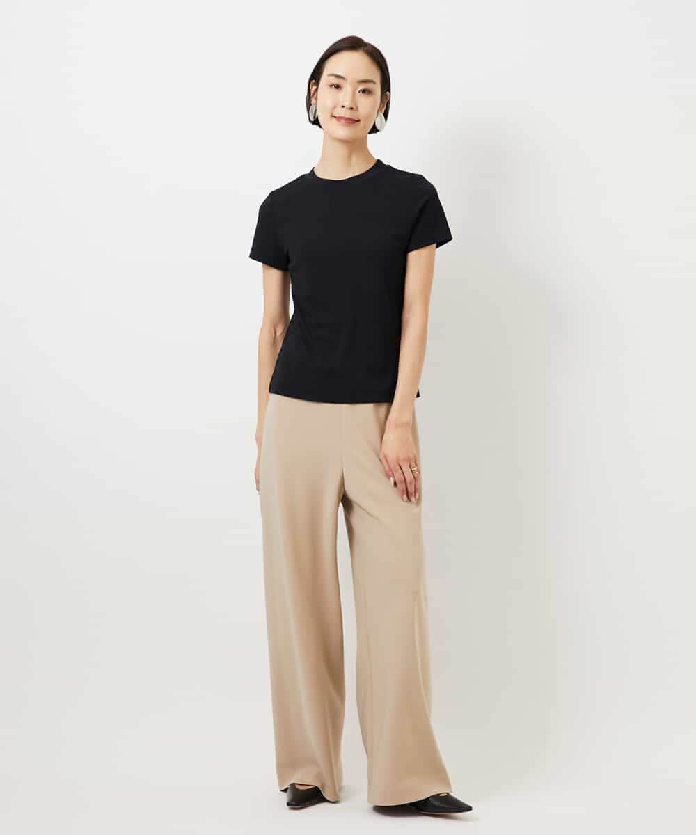 FMKGD07120 MICHEL KLEIN(ミッシェルクラン) [遮熱効果素材]クリーンシルエットTシャツ ブラック