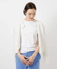 FMKGD07120 MICHEL KLEIN(ミッシェルクラン) [遮熱効果素材]クリーンシルエットTシャツ ブラック