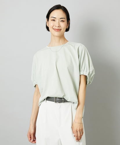FMKGD10180 MICHEL KLEIN [新色追加/接触冷感]サッカードルマンスリーブカットソー
