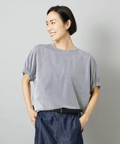 FMKGD10180 MICHEL KLEIN [新色追加/接触冷感]サッカードルマンスリーブカットソー