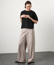 FMKGD10180 MICHEL KLEIN(ミッシェルクラン) [接触冷感]サッカードルマンスリーブカットソー ブラック