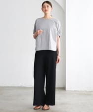 FMKGD10180 MICHEL KLEIN(ミッシェルクラン) [接触冷感]サッカードルマンスリーブカットソー ブラック