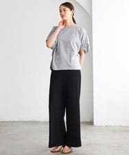 FMKGD10180 MICHEL KLEIN(ミッシェルクラン) [接触冷感]サッカードルマンスリーブカットソー ブラック