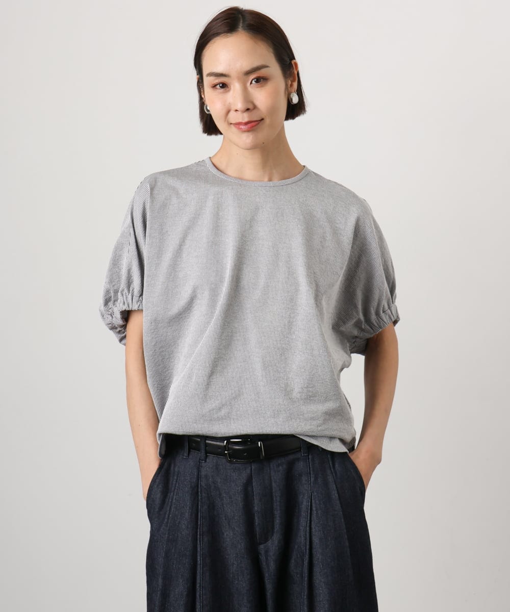 FMKGD10180 MICHEL KLEIN(ミッシェルクラン) [接触冷感]サッカードルマンスリーブカットソー ブラック