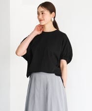 FMKGD10180 MICHEL KLEIN(ミッシェルクラン) [接触冷感]サッカードルマンスリーブカットソー ブラック