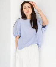 FMKGD10180 MICHEL KLEIN(ミッシェルクラン) [接触冷感]サッカードルマンスリーブカットソー ブラック