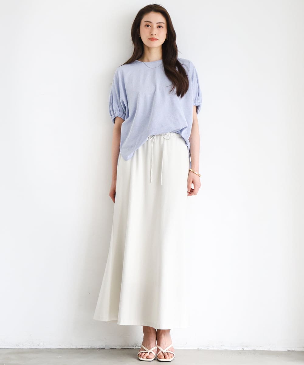 FMKGD10180 MICHEL KLEIN(ミッシェルクラン) [接触冷感]サッカードルマンスリーブカットソー ブラック