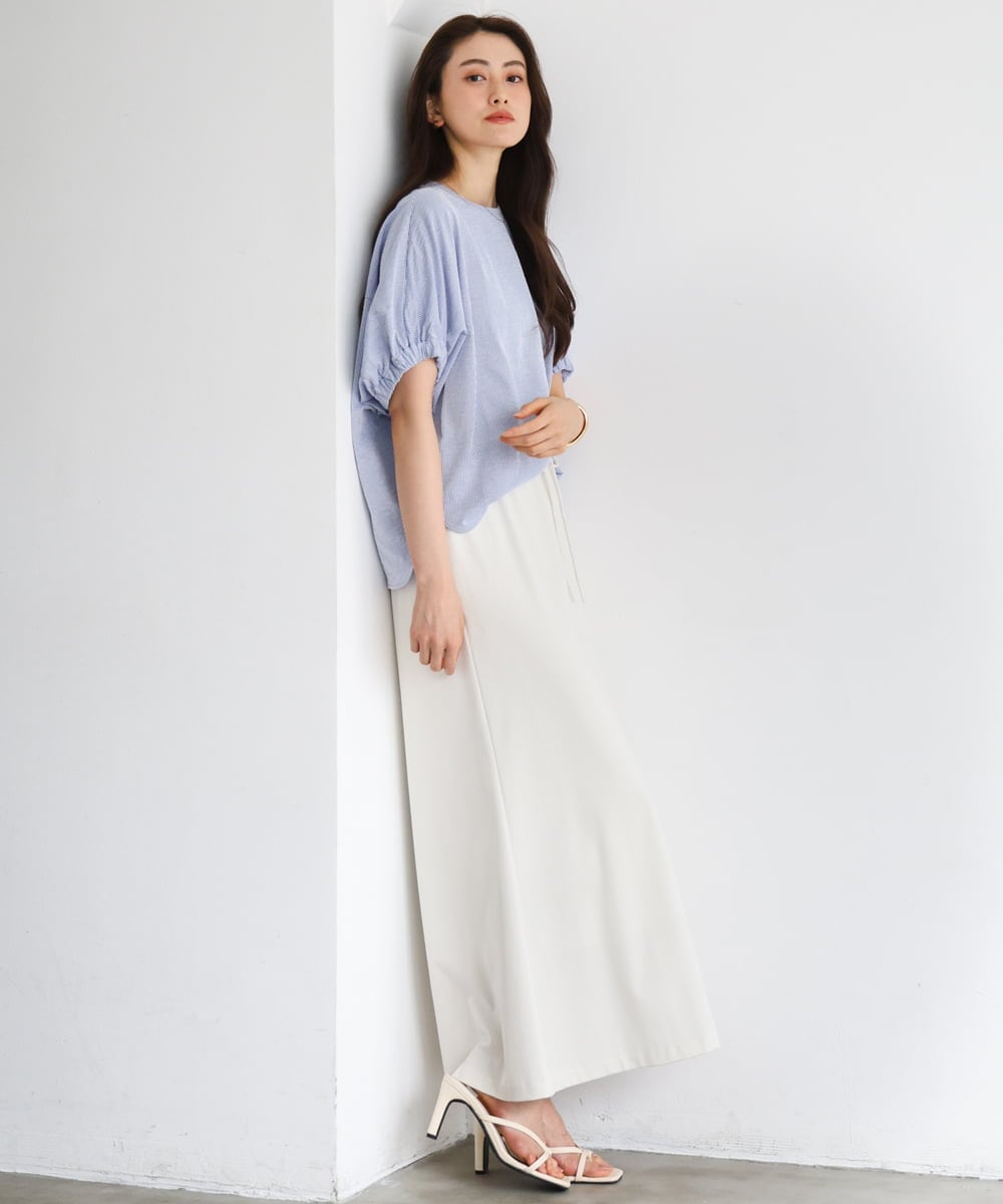 FMKGD10180 MICHEL KLEIN(ミッシェルクラン) [接触冷感]サッカードルマンスリーブカットソー ブラック