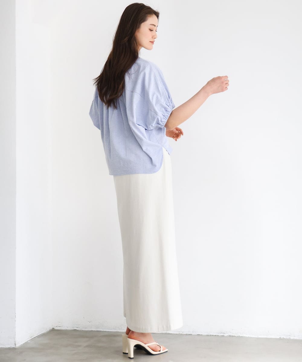 FMKGD10180 MICHEL KLEIN(ミッシェルクラン) [接触冷感]サッカードルマンスリーブカットソー ブラック