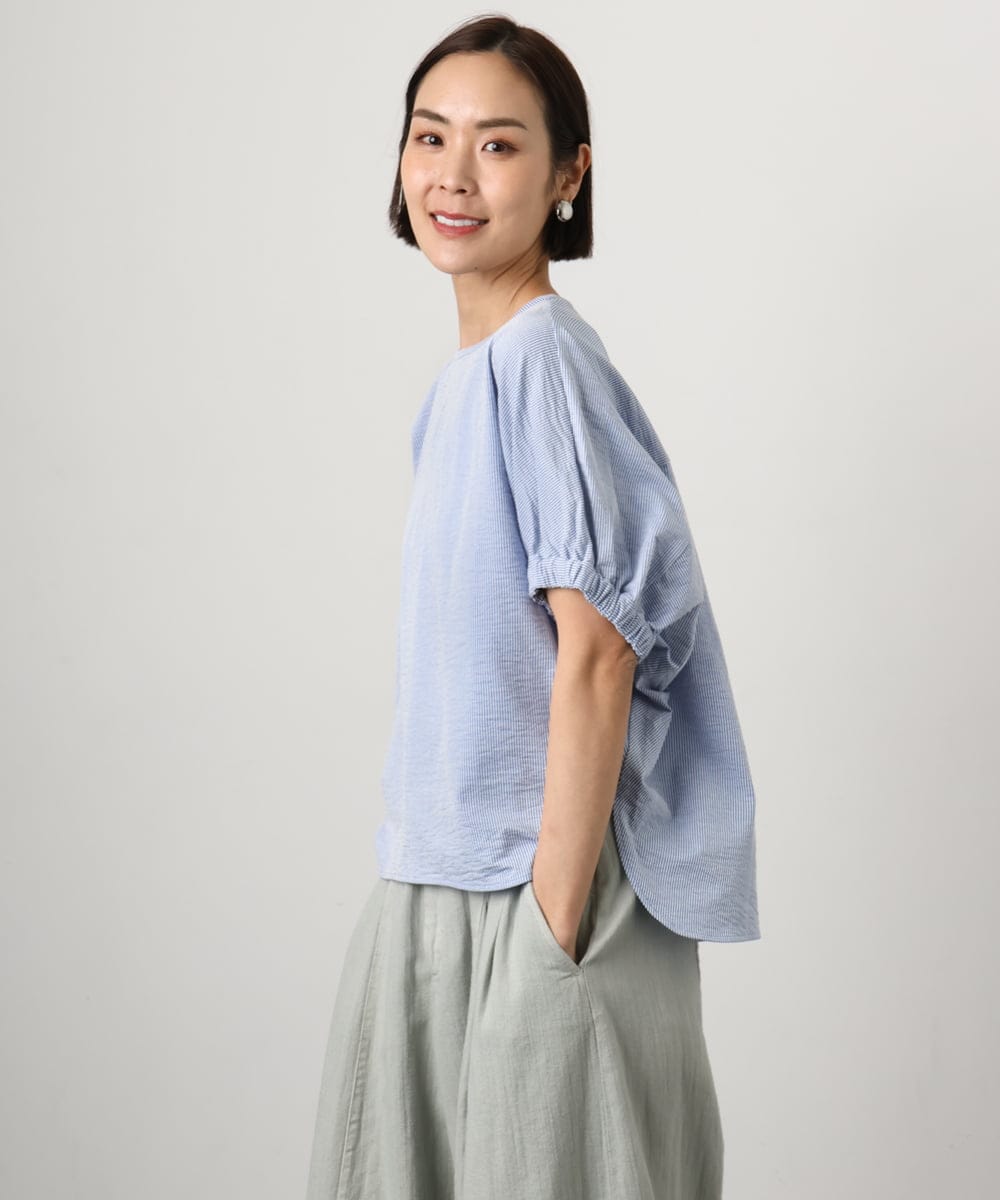 FMKGD10180 MICHEL KLEIN(ミッシェルクラン) [接触冷感]サッカードルマンスリーブカットソー ブラック