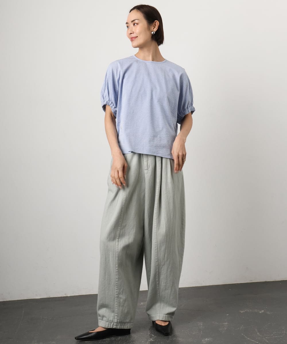 FMKGD10180 MICHEL KLEIN(ミッシェルクラン) [接触冷感]サッカードルマンスリーブカットソー ブラック