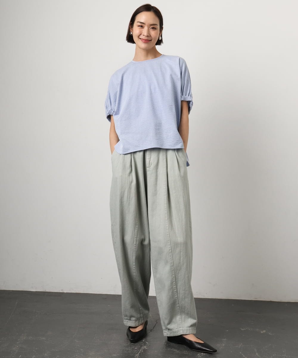 FMKGD10180 MICHEL KLEIN(ミッシェルクラン) [接触冷感]サッカードルマンスリーブカットソー ブラック