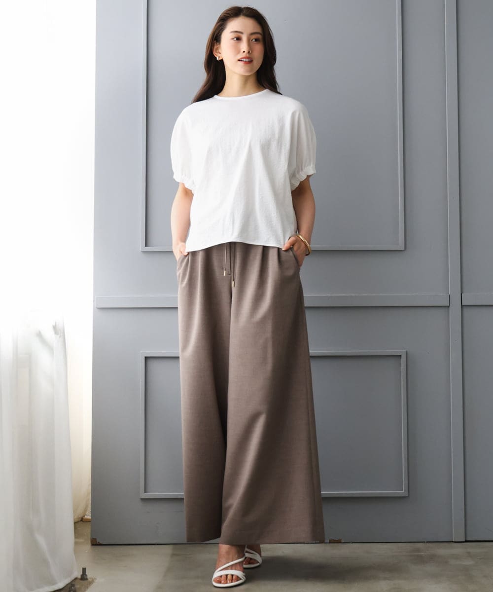 FMKGD10180 MICHEL KLEIN(ミッシェルクラン) [接触冷感]サッカードルマンスリーブカットソー ブラック