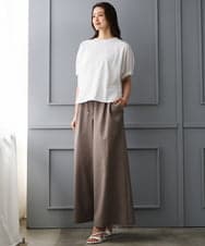 FMKGD10180 MICHEL KLEIN(ミッシェルクラン) [接触冷感]サッカードルマンスリーブカットソー ブラック