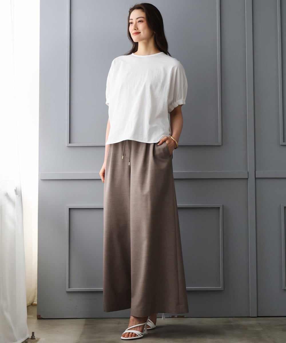 FMKGD10180 MICHEL KLEIN(ミッシェルクラン) [接触冷感]サッカードルマンスリーブカットソー ブラック