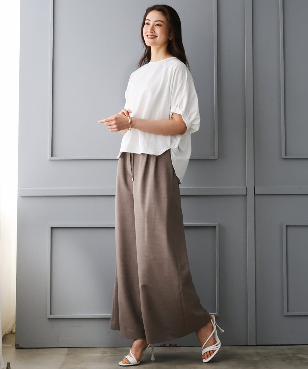 FMKGD10180 MICHEL KLEIN(ミッシェルクラン) [接触冷感]サッカードルマンスリーブカットソー ブラック