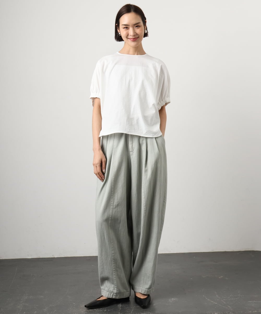 FMKGD10180 MICHEL KLEIN(ミッシェルクラン) [接触冷感]サッカードルマンスリーブカットソー ブラック