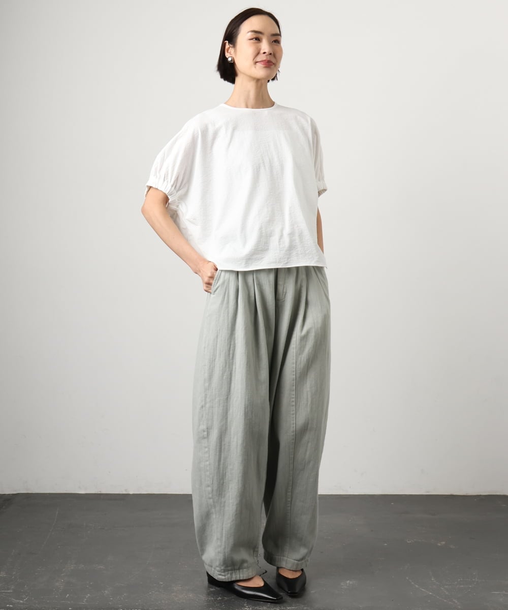 FMKGD10180 MICHEL KLEIN(ミッシェルクラン) [接触冷感]サッカードルマンスリーブカットソー ブラック