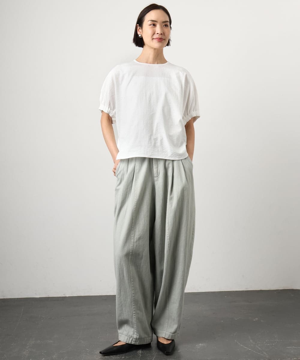 FMKGD10180 MICHEL KLEIN(ミッシェルクラン) [接触冷感]サッカードルマンスリーブカットソー ブラック