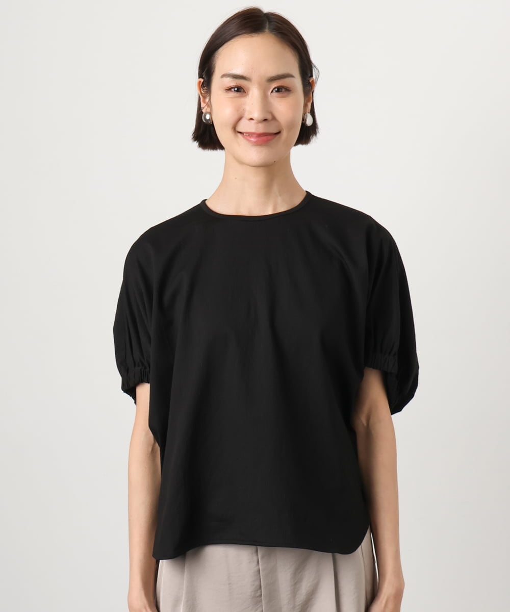 FMKGD10180 MICHEL KLEIN(ミッシェルクラン) [接触冷感]サッカードルマンスリーブカットソー ブラック