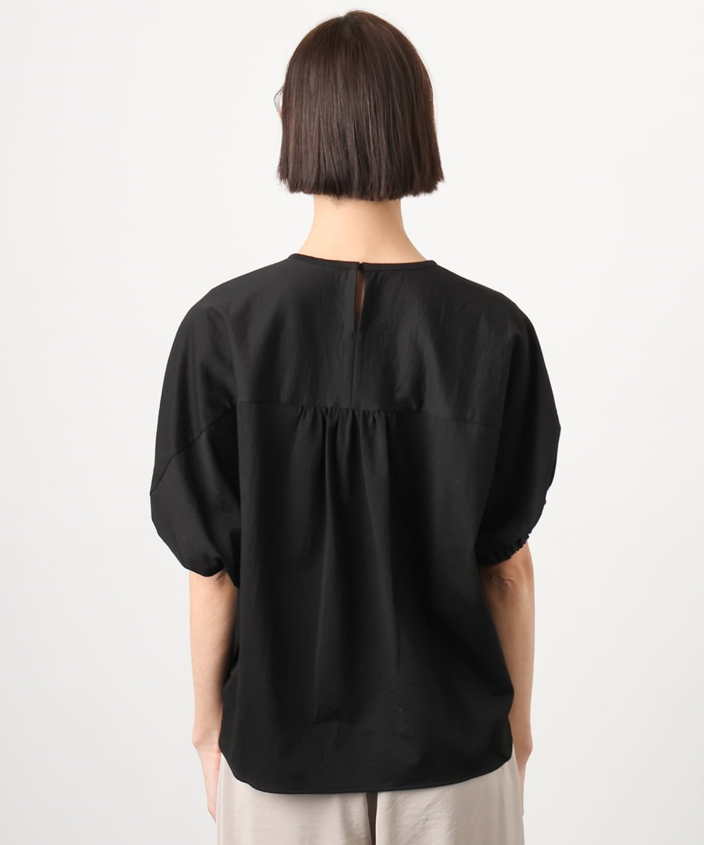 FMKGD10180 MICHEL KLEIN(ミッシェルクラン) [接触冷感]サッカードルマンスリーブカットソー ブラック