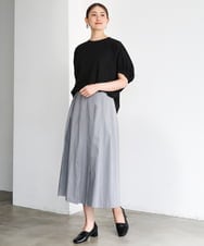 FMKGD10180 MICHEL KLEIN(ミッシェルクラン) [接触冷感]サッカードルマンスリーブカットソー ブラック