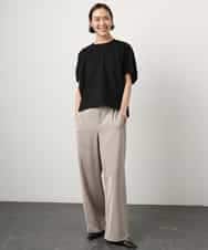 FMKGD10180 MICHEL KLEIN(ミッシェルクラン) [接触冷感]サッカードルマンスリーブカットソー ブラック