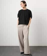 FMKGD10180 MICHEL KLEIN(ミッシェルクラン) [接触冷感]サッカードルマンスリーブカットソー ブラック