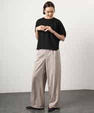 FMKGD10180 MICHEL KLEIN(ミッシェルクラン) [接触冷感]サッカードルマンスリーブカットソー ブラック