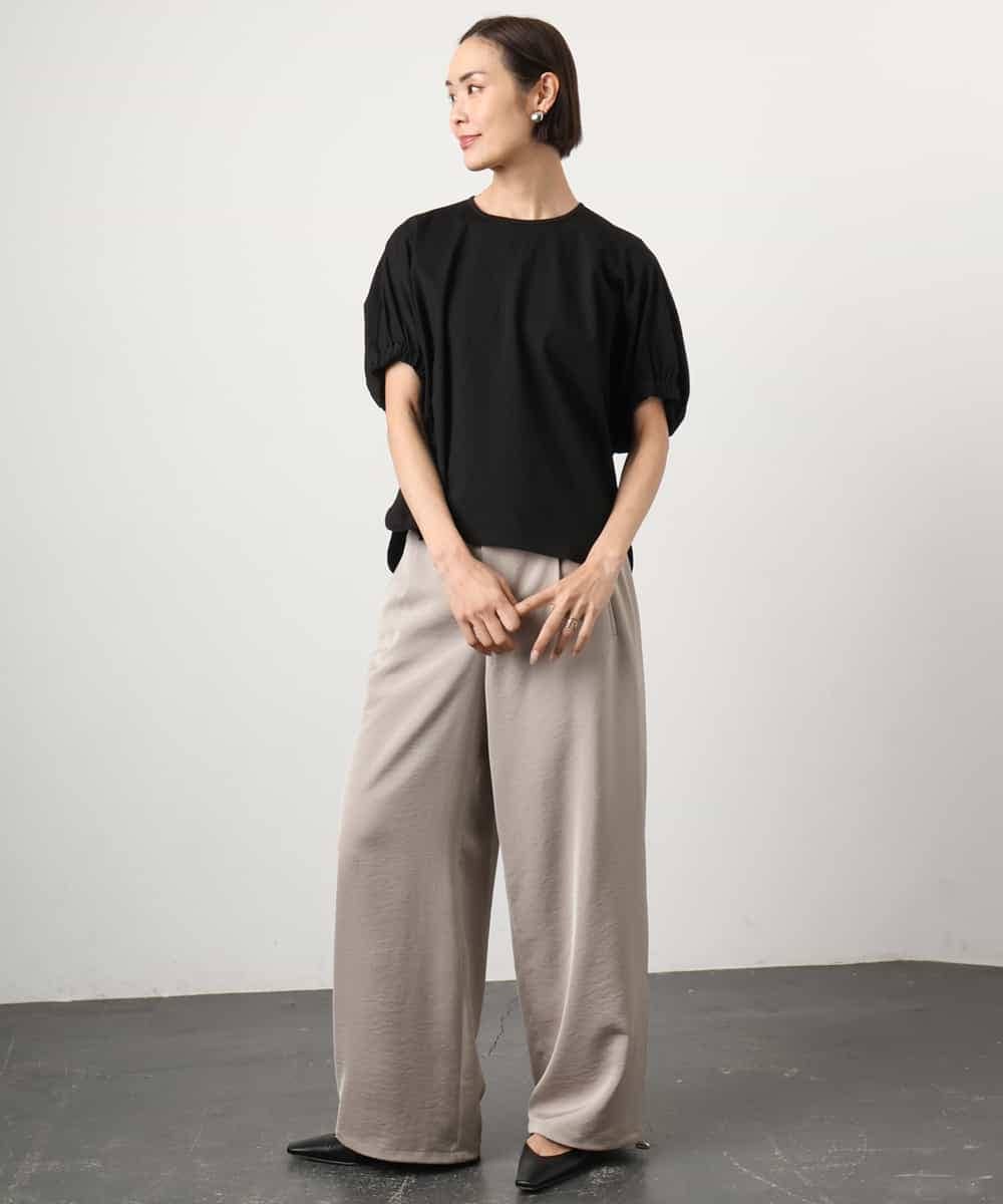 FMKGD10180 MICHEL KLEIN(ミッシェルクラン) [接触冷感]サッカードルマンスリーブカットソー ブラック