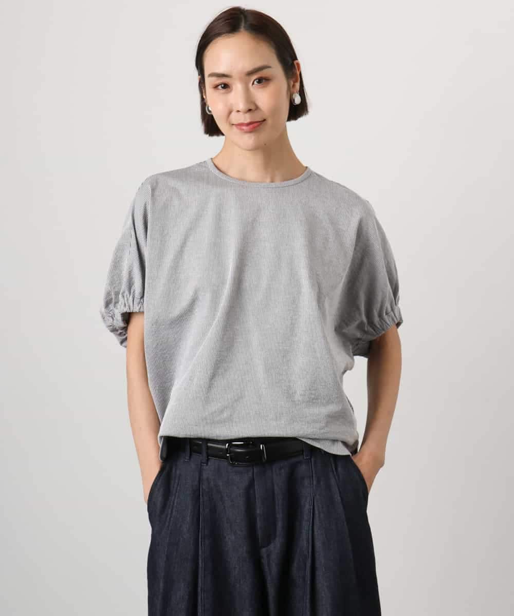 FMKGD10180 MICHEL KLEIN(ミッシェルクラン) [接触冷感]サッカードルマンスリーブカットソー ブラック