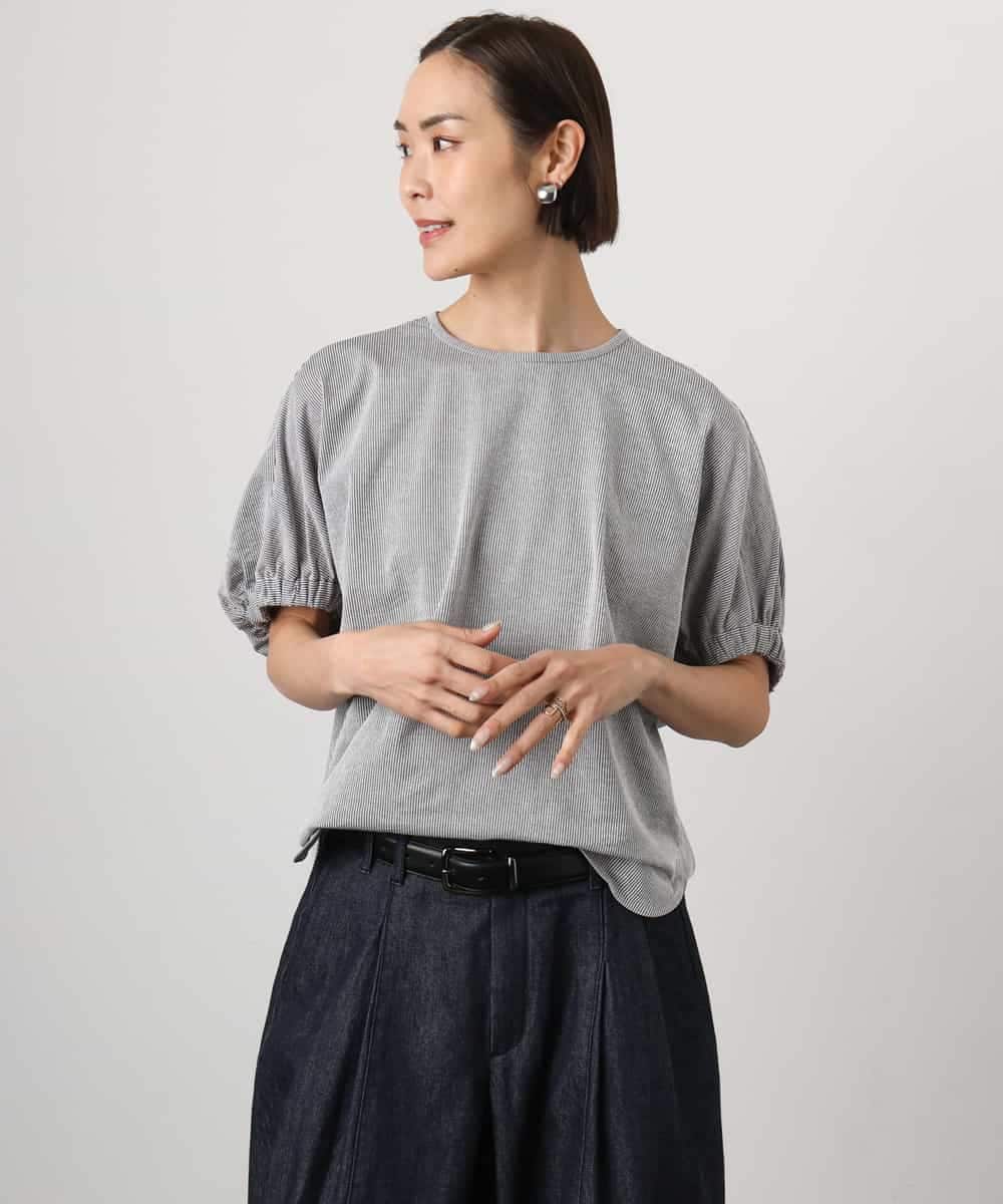 FMKGD10180 MICHEL KLEIN(ミッシェルクラン) [接触冷感]サッカードルマンスリーブカットソー ブラック