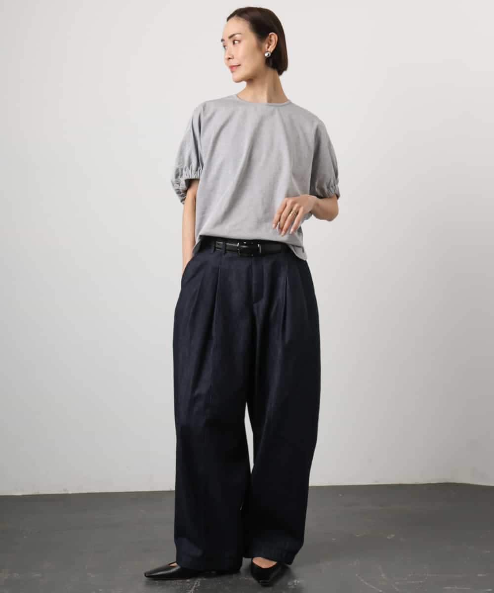 FMKGD10180 MICHEL KLEIN(ミッシェルクラン) [接触冷感]サッカードルマンスリーブカットソー ブラック