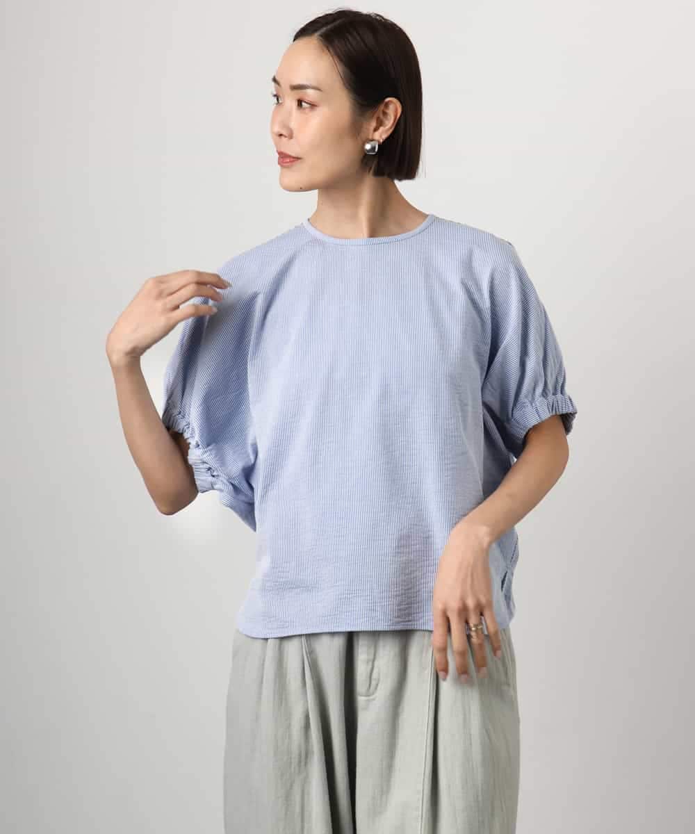 FMKGD10180 MICHEL KLEIN(ミッシェルクラン) [接触冷感]サッカードルマンスリーブカットソー ブラック