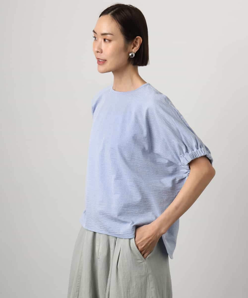 FMKGD10180 MICHEL KLEIN(ミッシェルクラン) [接触冷感]サッカードルマンスリーブカットソー ブラック