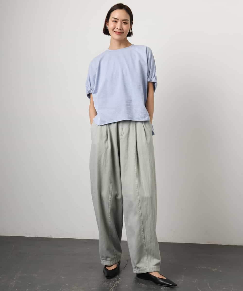 FMKGD10180 MICHEL KLEIN(ミッシェルクラン) [接触冷感]サッカードルマンスリーブカットソー ブラック