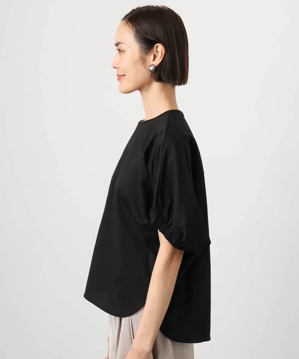 FMKGD10180 MICHEL KLEIN(ミッシェルクラン) [接触冷感]サッカードルマンスリーブカットソー ブラック