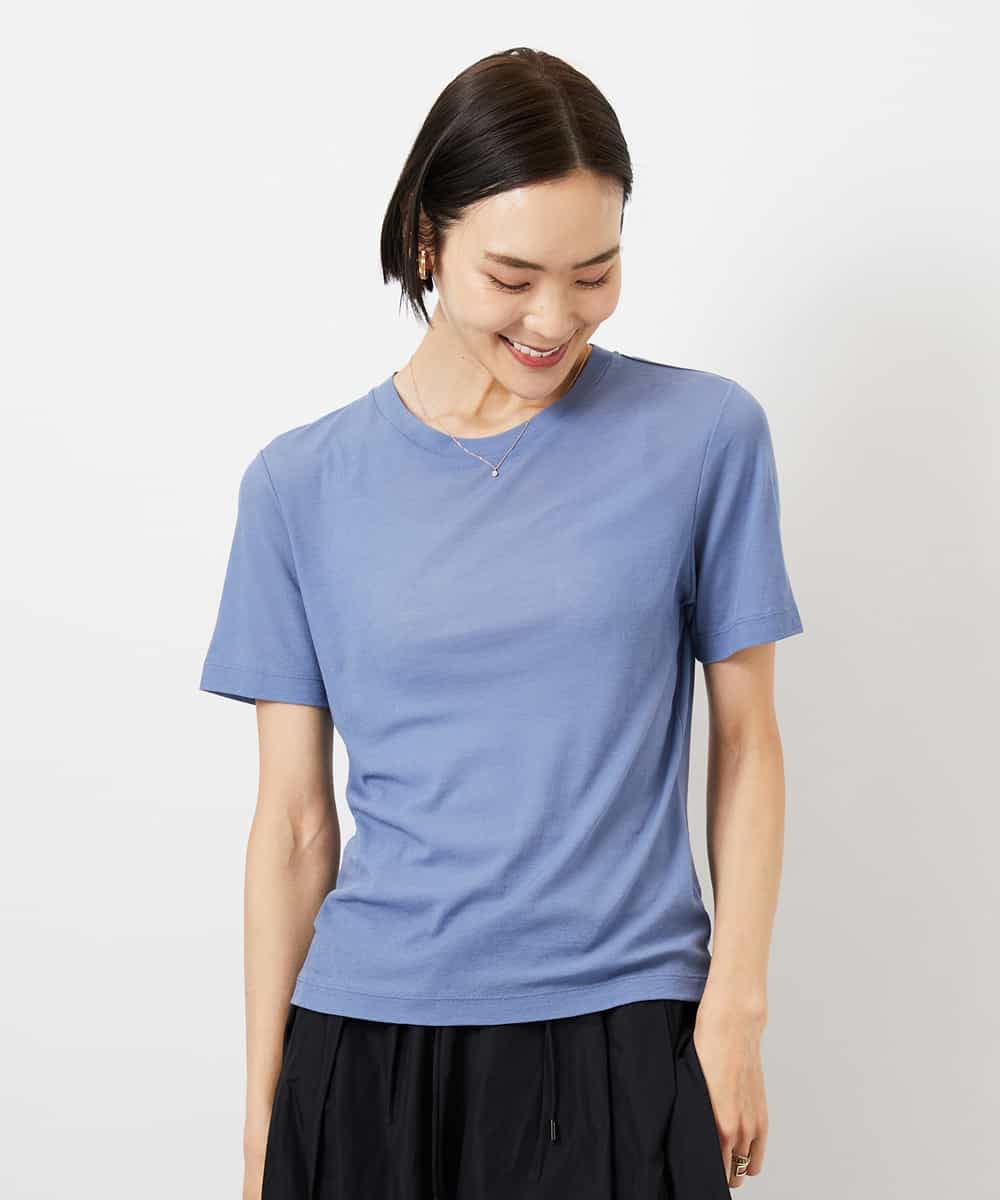 FMKGD11120 MICHEL KLEIN(ミッシェルクラン) シアークルーネック プルオーバー ブルー