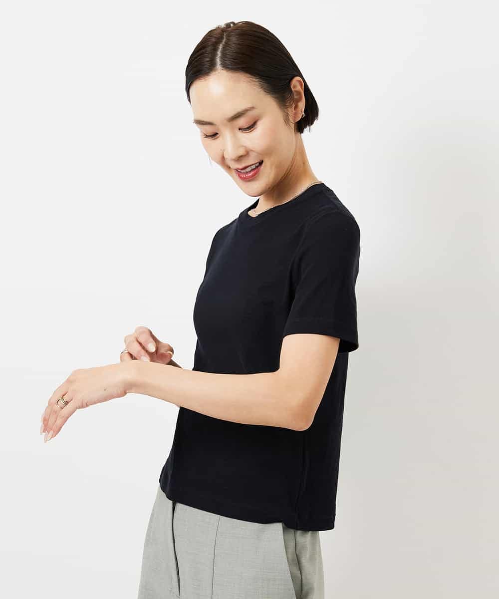 FMKGD11120 MICHEL KLEIN(ミッシェルクラン) シアークルーネック プルオーバー ブルー