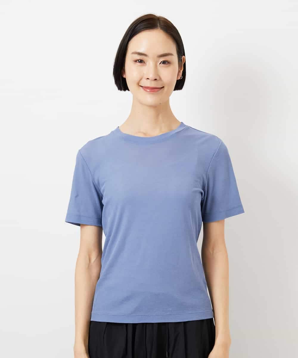 FMKGD11120 MICHEL KLEIN(ミッシェルクラン) シアークルーネック プルオーバー ブルー