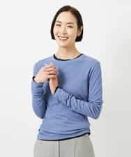 FMKGD12130 MICHEL KLEIN(ミッシェルクラン) シアークルーネック ロングスリーブ プルオーバー ブルー