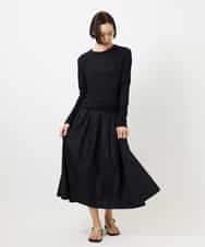 FMKGD12130 MICHEL KLEIN(ミッシェルクラン) シアークルーネック ロングスリーブ プルオーバー ブラック