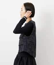 FMKGD12130 MICHEL KLEIN(ミッシェルクラン) シアークルーネック ロングスリーブ プルオーバー ブラック