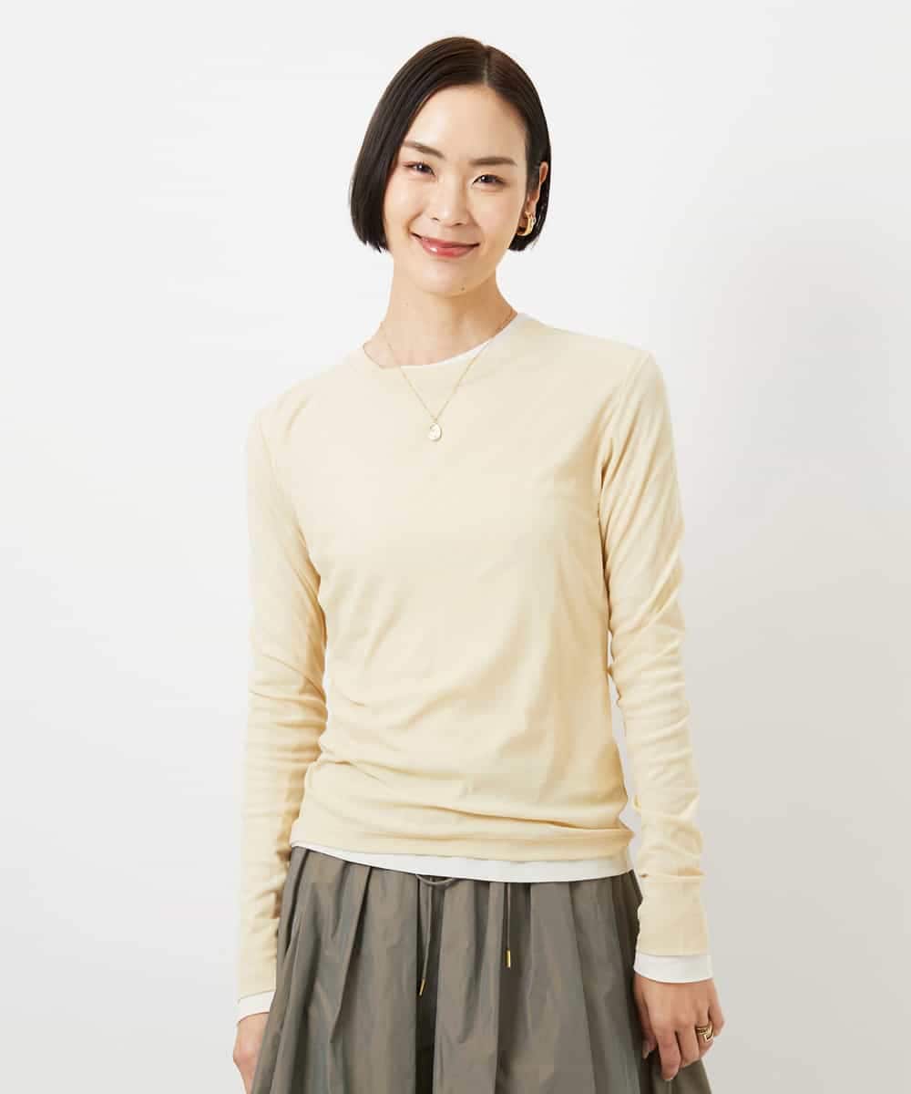 FMKGD12130 MICHEL KLEIN(ミッシェルクラン) シアークルーネック ロングスリーブ プルオーバー ブラック