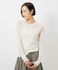 FMKGD12130 MICHEL KLEIN(ミッシェルクラン) シアークルーネック ロングスリーブ プルオーバー ブラック