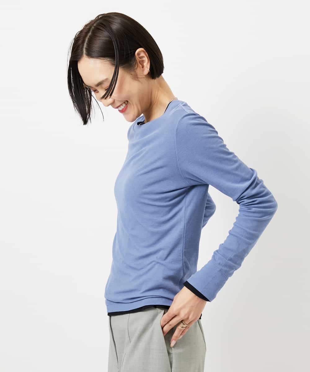 FMKGD12130 MICHEL KLEIN(ミッシェルクラン) シアークルーネック ロングスリーブ プルオーバー ブラック