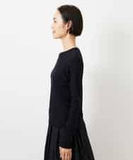 FMKGD12130 MICHEL KLEIN(ミッシェルクラン) シアークルーネック ロングスリーブ プルオーバー ブラック