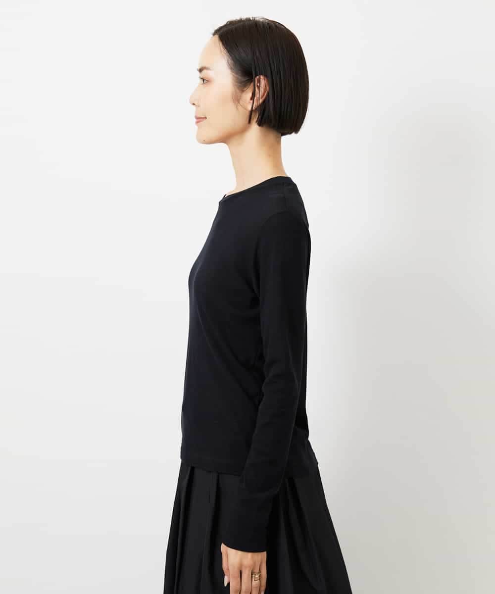 FMKGD12130 MICHEL KLEIN(ミッシェルクラン) シアークルーネック ロングスリーブ プルオーバー ブラック